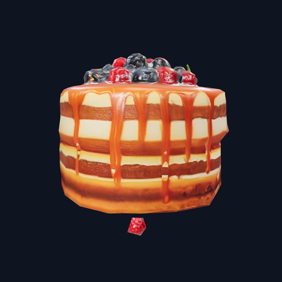 Caramel Berry Cake model pack